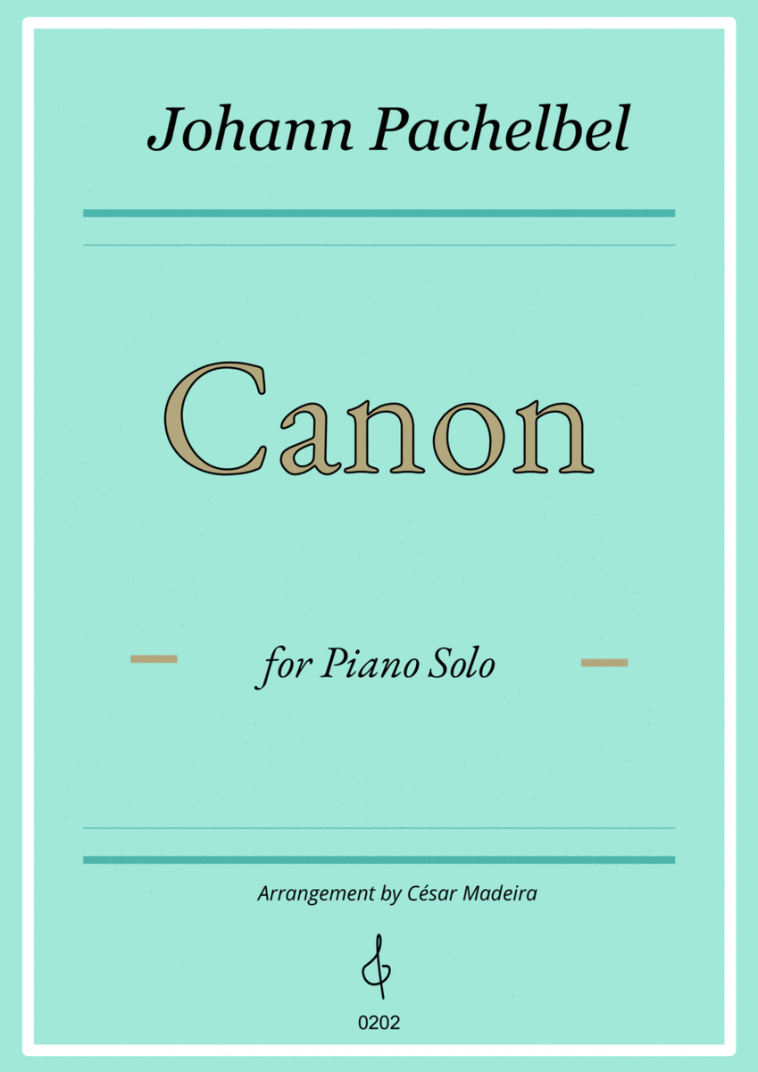 Pachelbel's Canon in D - Piano Solo (Full Score) image number null