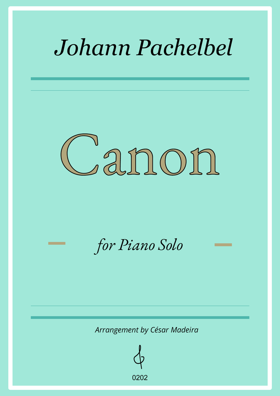 Pachelbel's Canon in D - Piano Solo (Full Score) Piano Method scores gallery preview page 1
