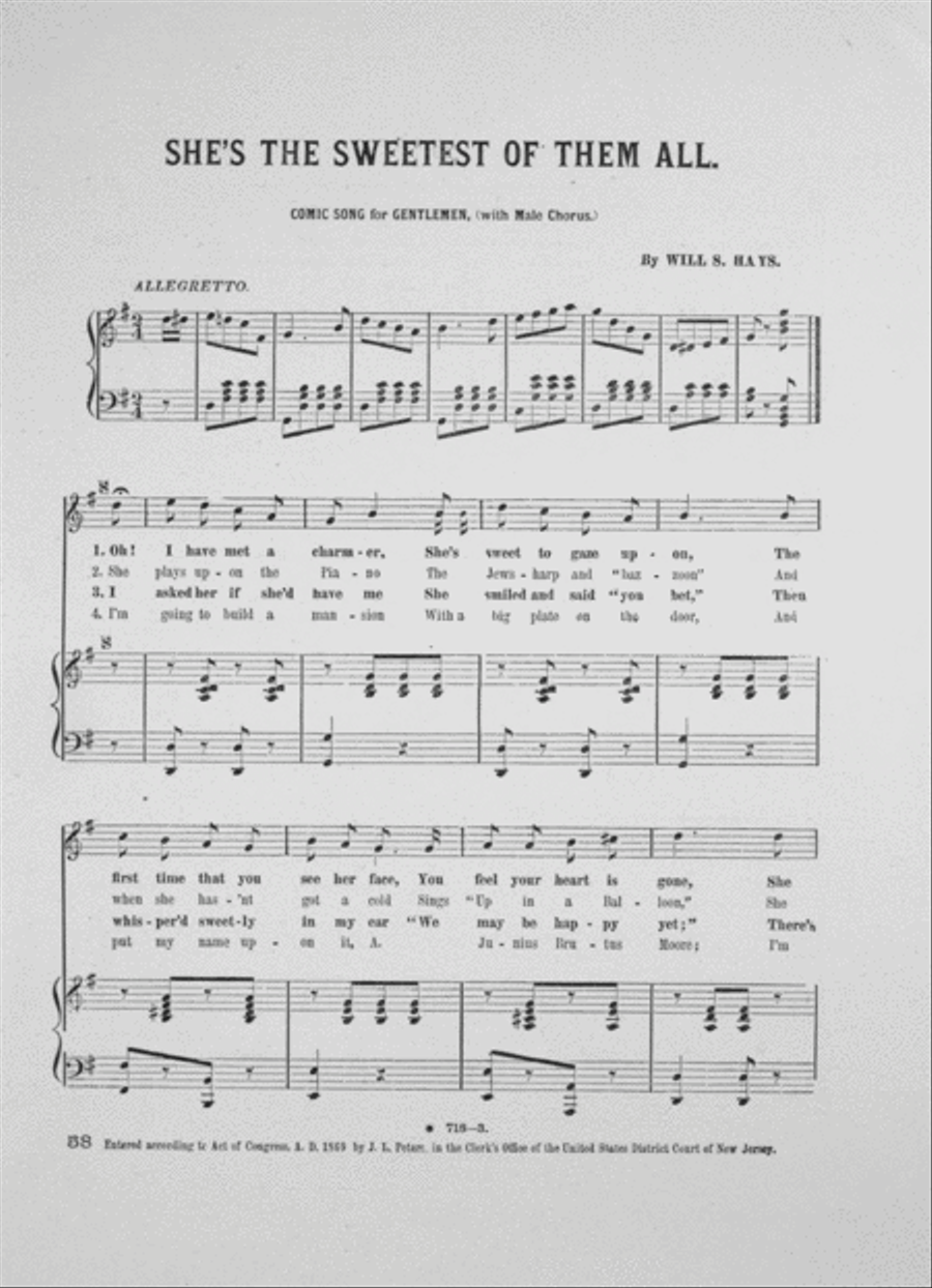 She's the Sweetest of Them All. A Popular Song and Chorus TTBB scores gallery preview page 2