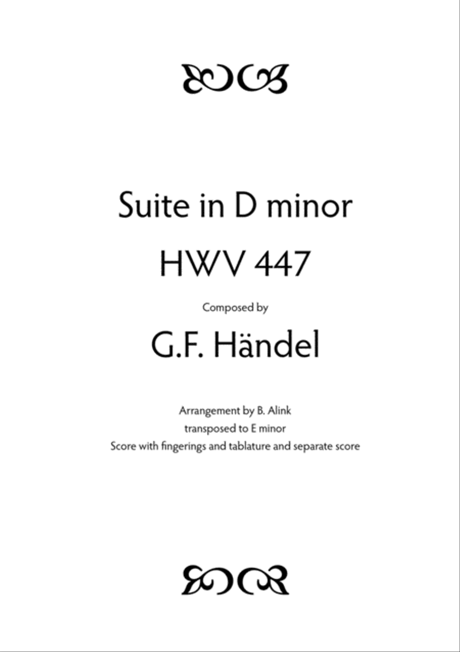 Suite in D minor, HWV 447 Classical Guitar scores gallery preview page 1