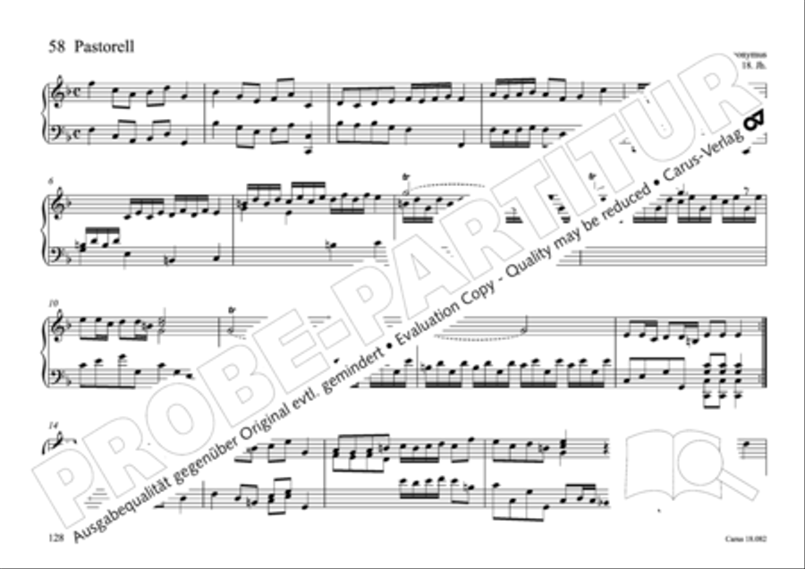 Pastoral music for organ, vol. 2: Germany, Bohemia, Austria, South Tyrol Organ Solo scores gallery preview page 129