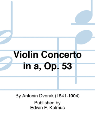 Book cover for Violin Concerto in a, Op. 53