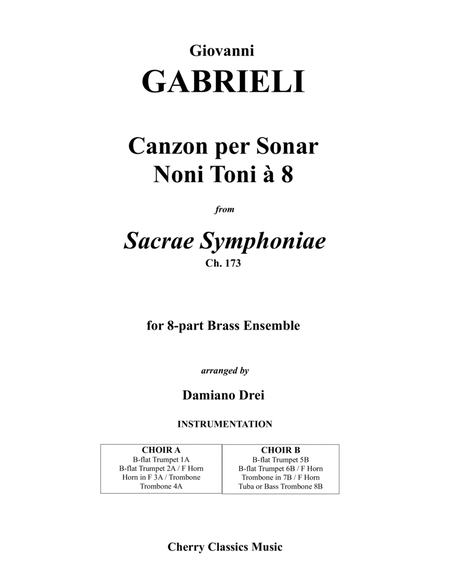 Canzon per Sonar Noni Toni a 8 for 8-part Brass ensemble image number null