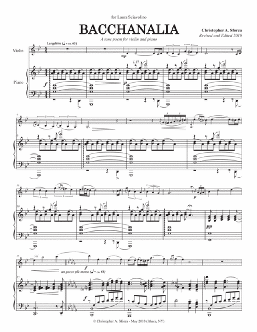 Bacchanalia, for violin and piano image number null