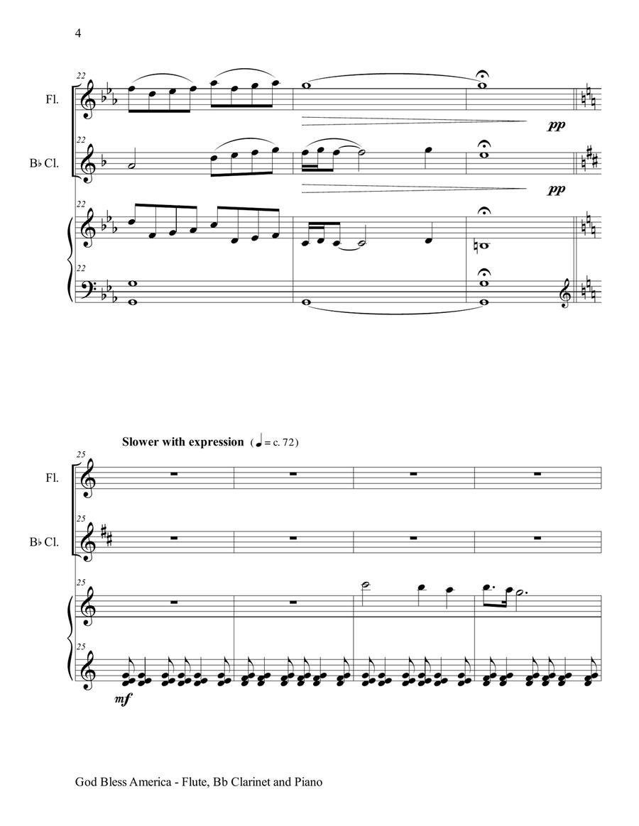 God Bless America Woodwind Duet scores gallery preview page 5