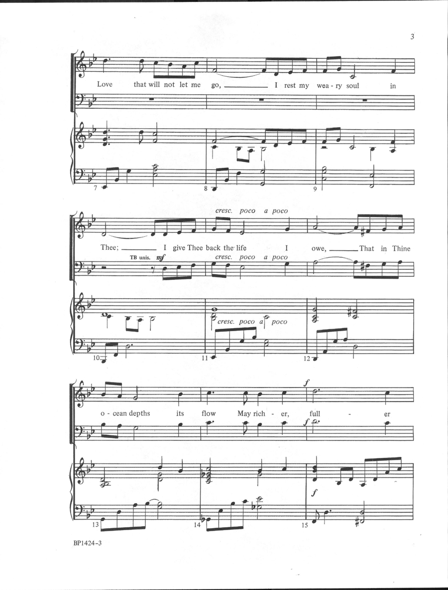 O Love That Will Not Let Me Go - Manuel 4-Part scores gallery preview page 3