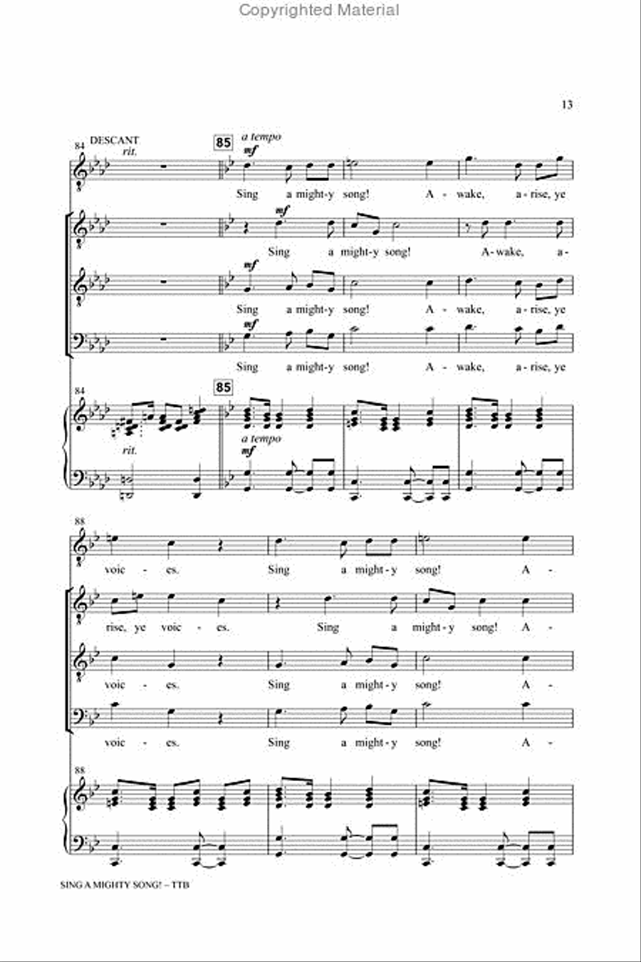 Sing a Mighty Song! TTB scores gallery preview page 14