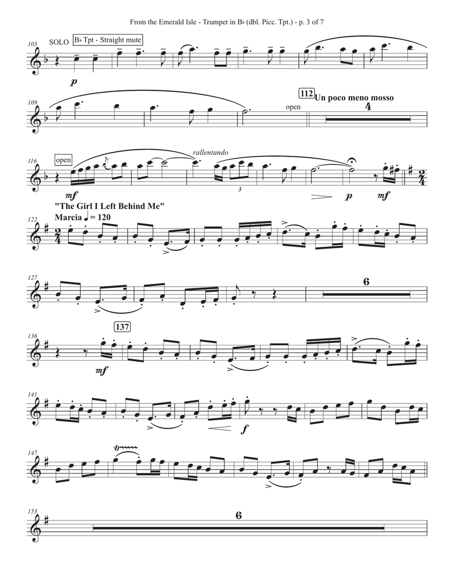 From The Emerald Isle - Bb Trumpet 1 / Piccolo Tpt. Brass Quintet scores gallery preview page 3