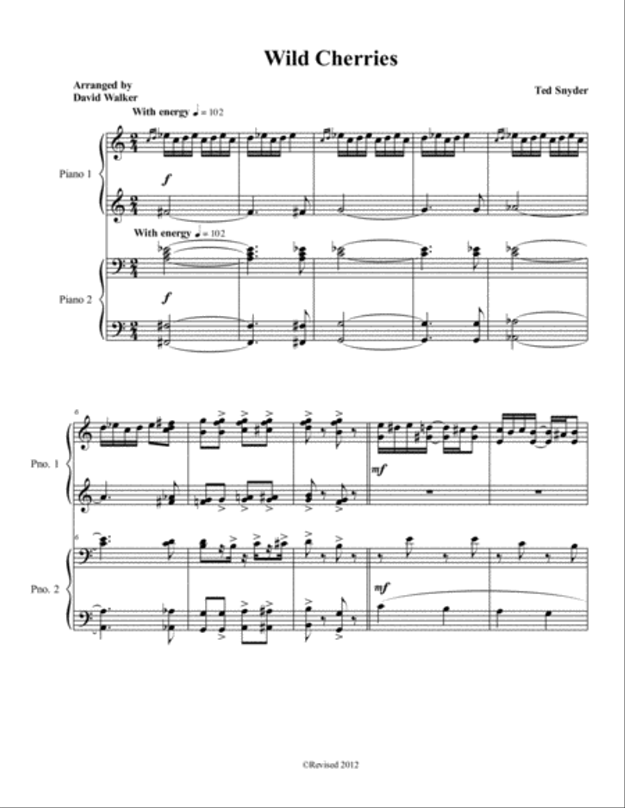 Wild Cherries Piano Duet Piano Duet scores gallery preview page 1