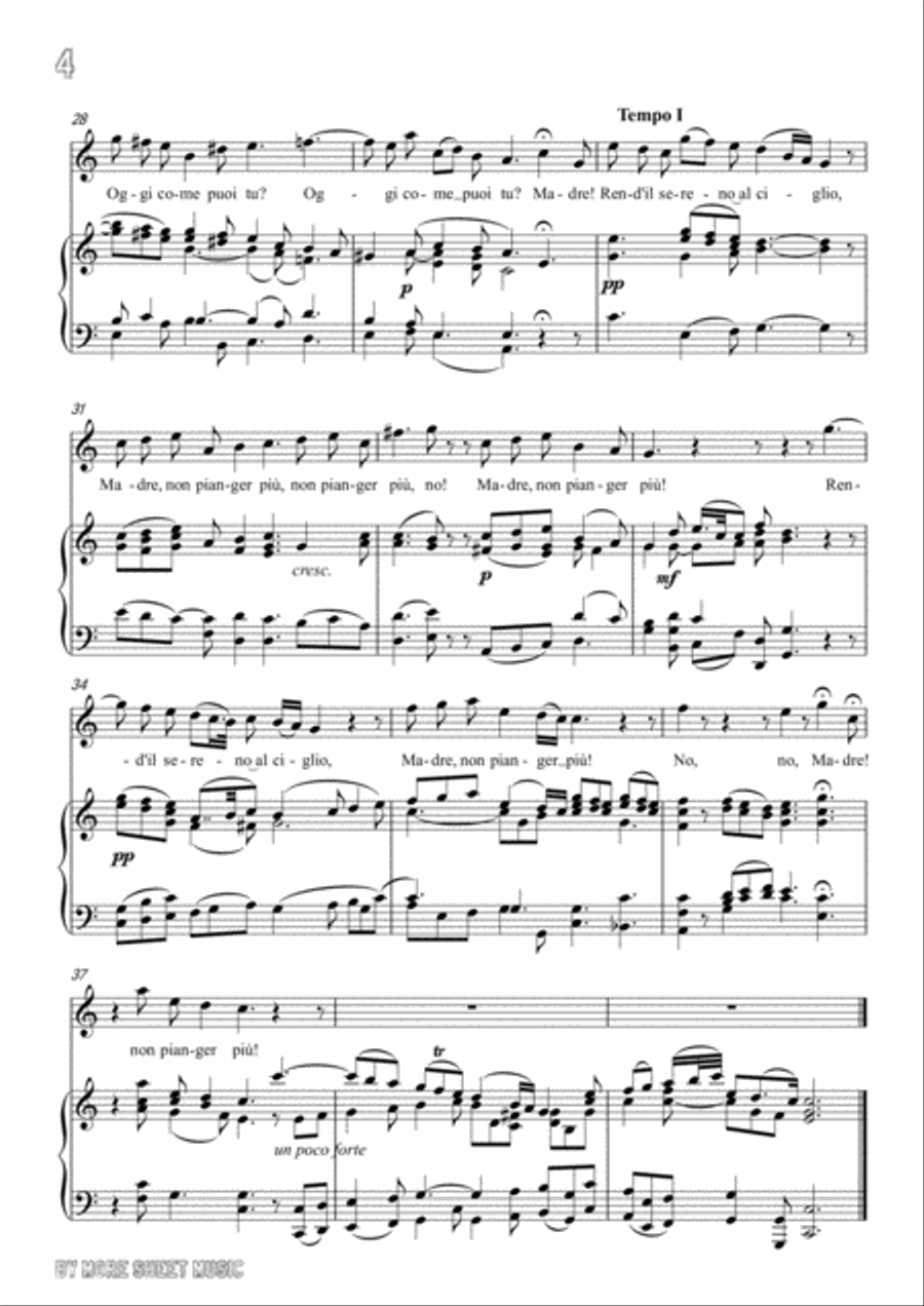 Handel-Rasserena,o Madre…Rend'il sereno al ciglio in g minor,for Voice and Piano Voice Solo scores gallery preview page 6