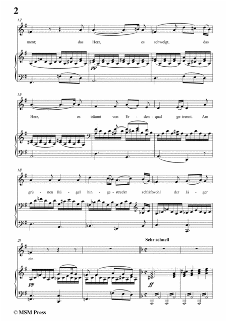 Schubert-Abendlied der Fürstin,in G Major,for Voice and Piano Voice Solo scores gallery preview page 4