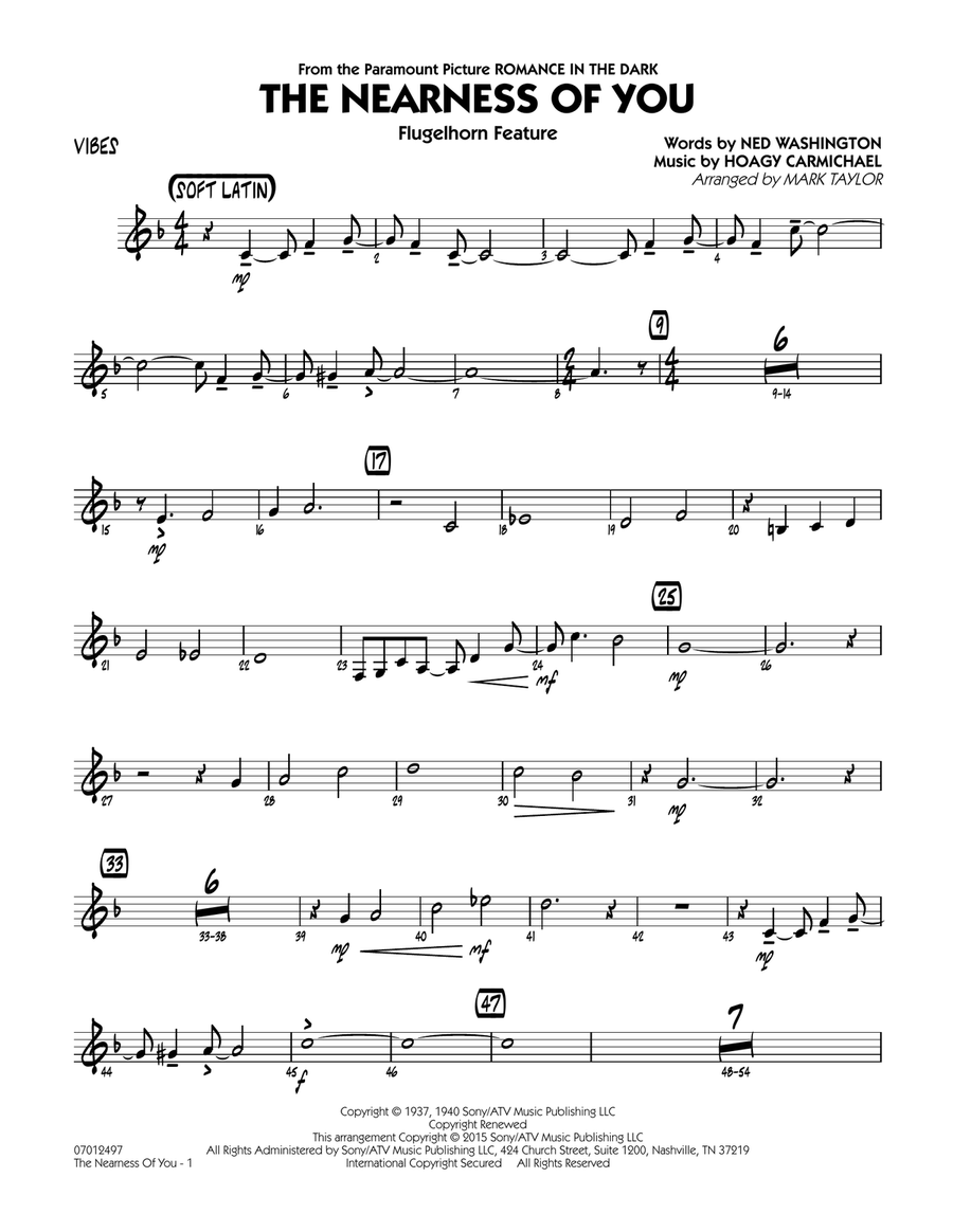 The Nearness of You (Flugelhorn Feature) - Vibes The Nearness of You (Flugelhorn Feature) - Vibes Jazz Ensemble scores gallery preview page 1