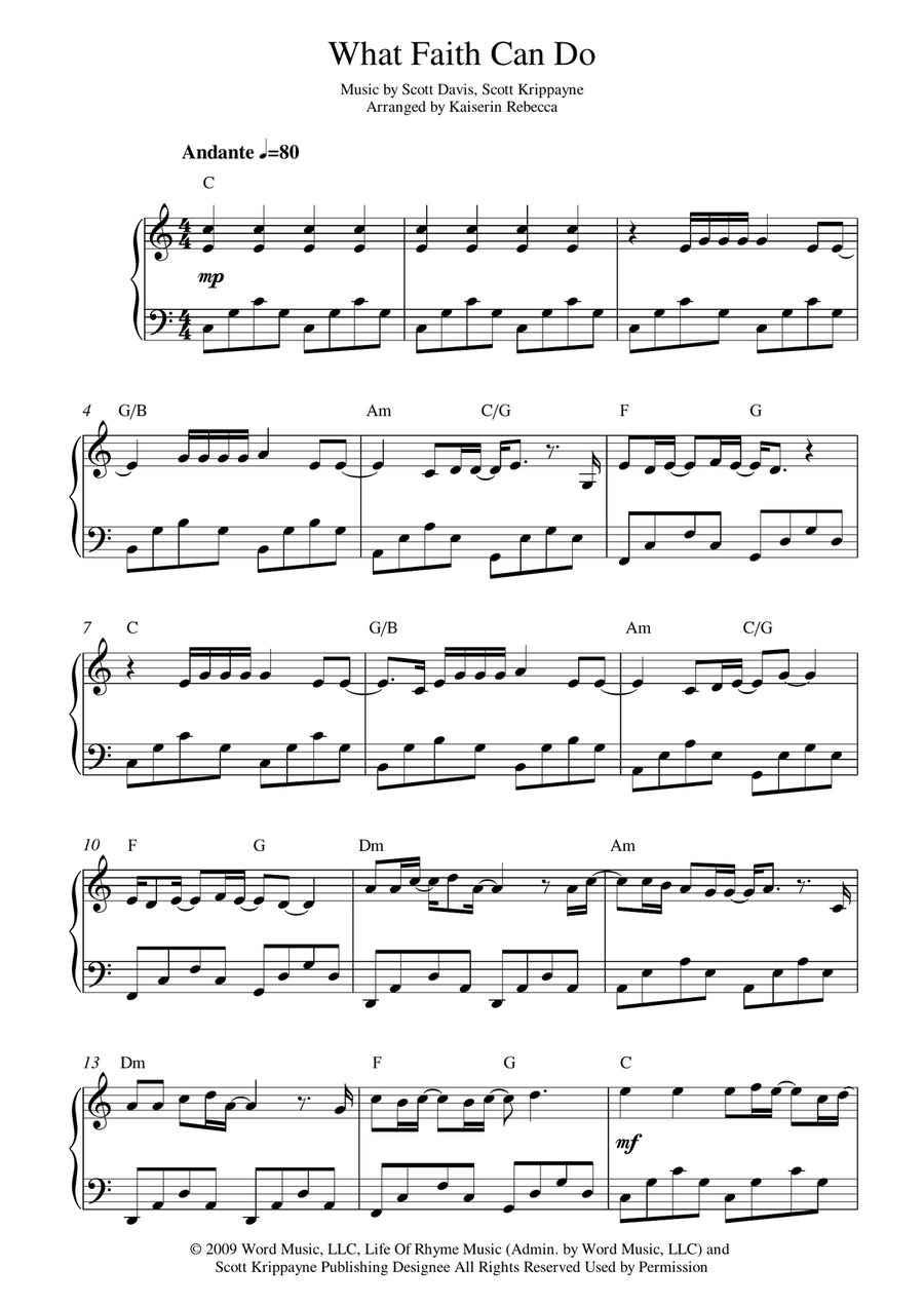 What Faith Can Do What Faith Can Do Piano Solo scores gallery preview page 1