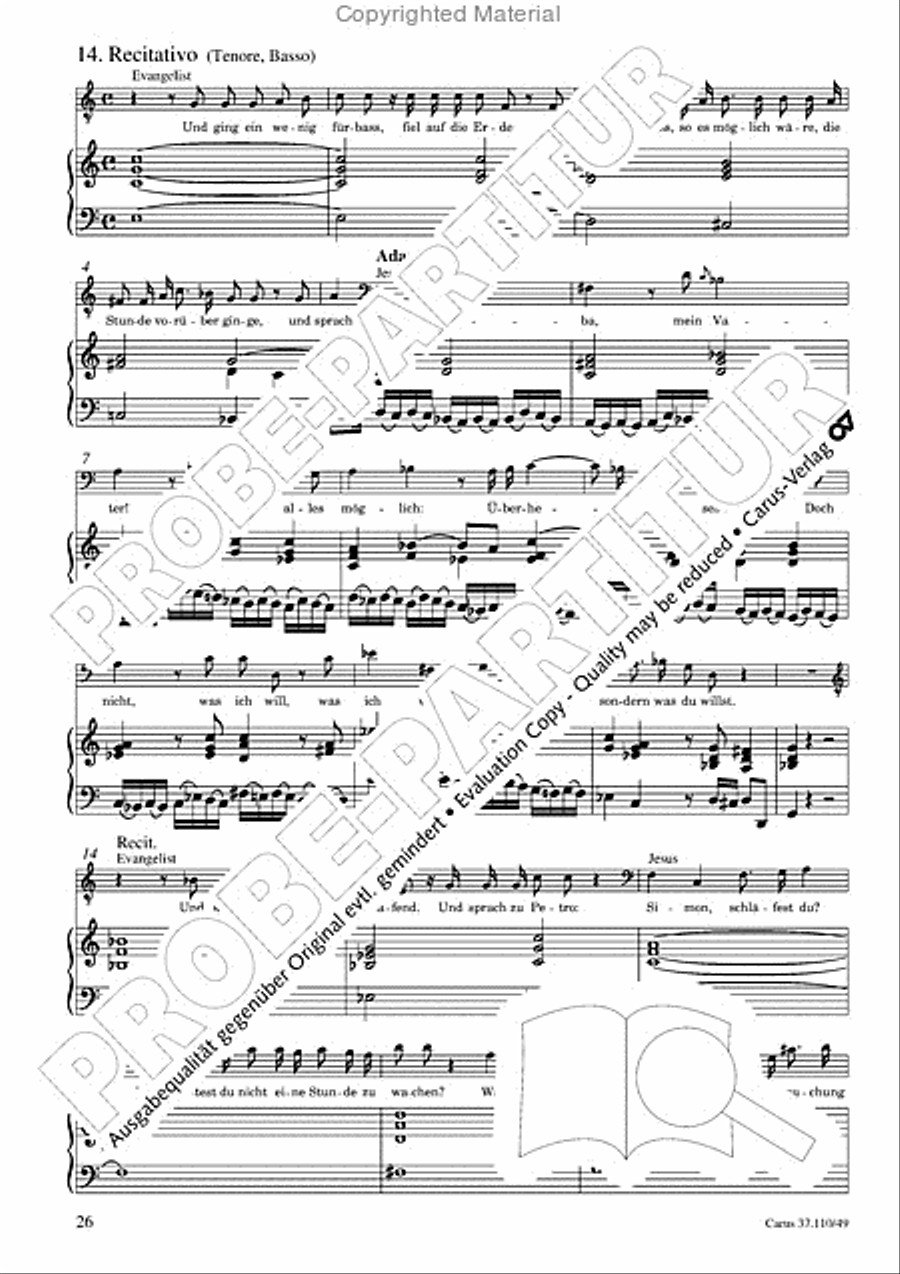 Markuspassion. Werkausgabe Reihe 1, Bd. 7 (Homilius) Organ scores gallery preview page 27