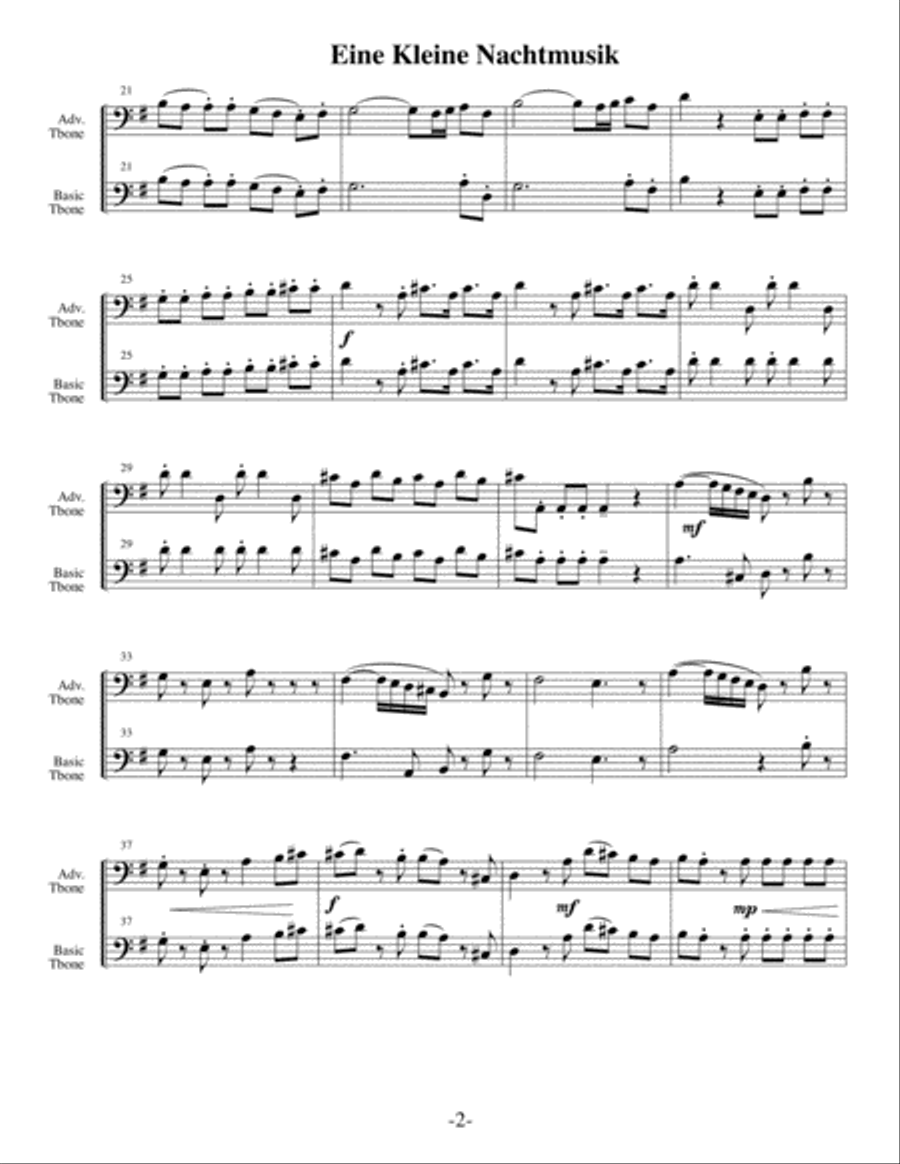 Eine Kleine Nachtmusik (Arrangements Level 3-5 for TENOR SAX + Written Acc) Tenor Saxophone scores gallery preview page 3