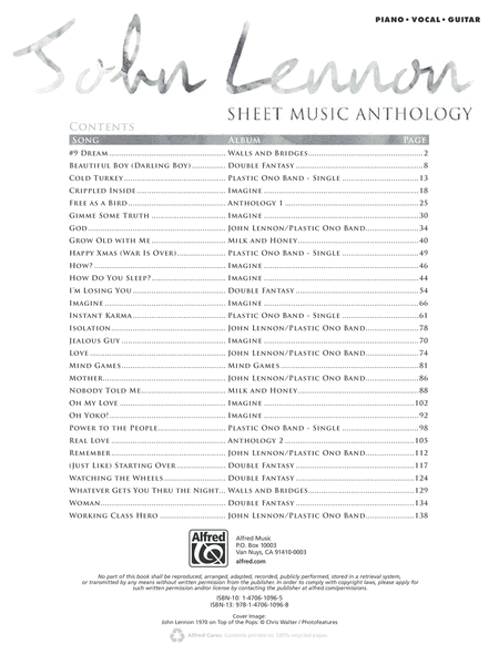 John Lennon -- Sheet Music Anthology
