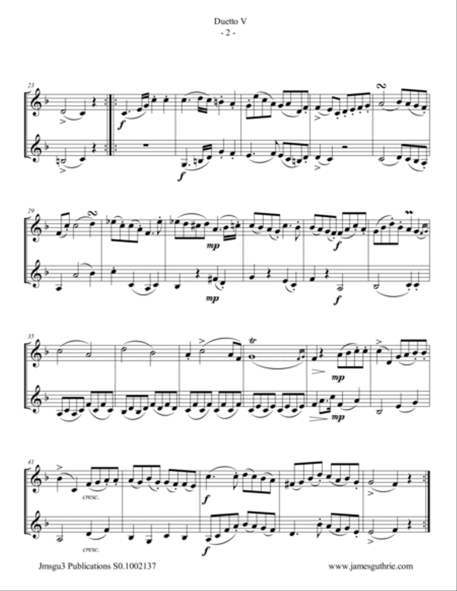 Stamitz: Duet Op. 27 No. 5 for French Horn Duo Brass Duet scores gallery preview page 2