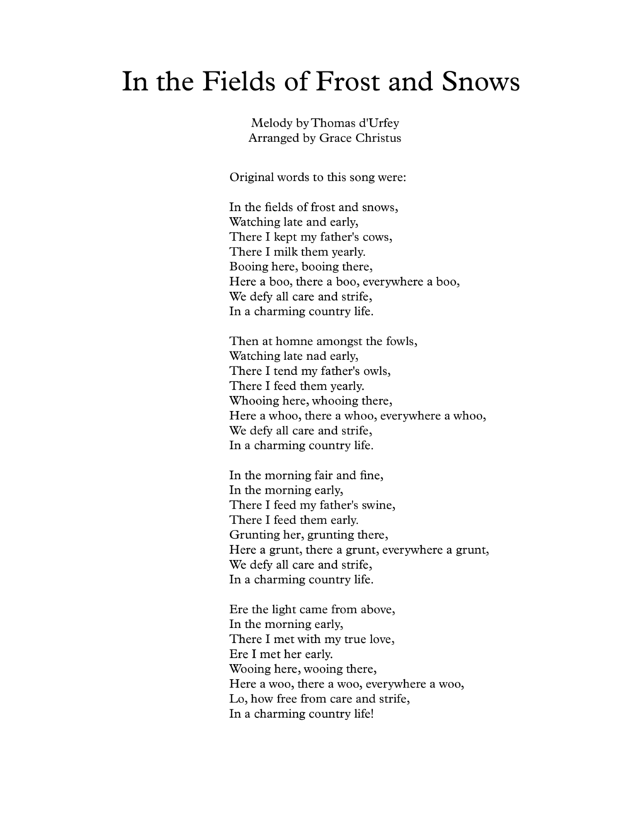 In the Fields of Frost and Snows Piano Solo scores gallery preview page 1