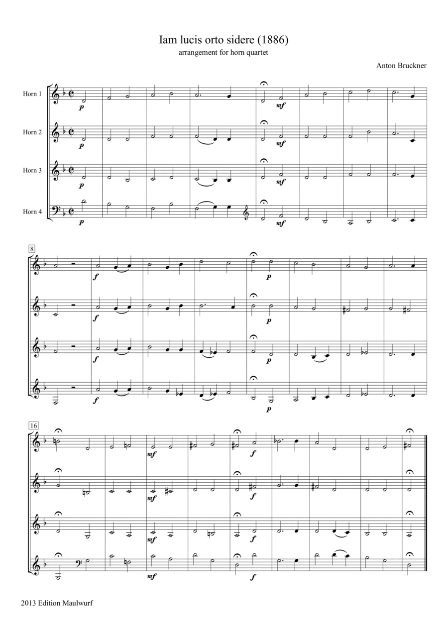 Iam lucis orto sidere Brass Quartet scores gallery preview page 1