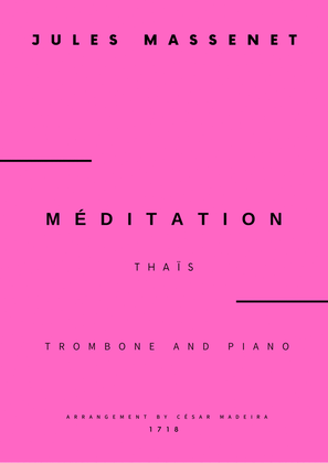Book cover for Meditation from Thais - Trombone and Piano (Full Score and Parts)