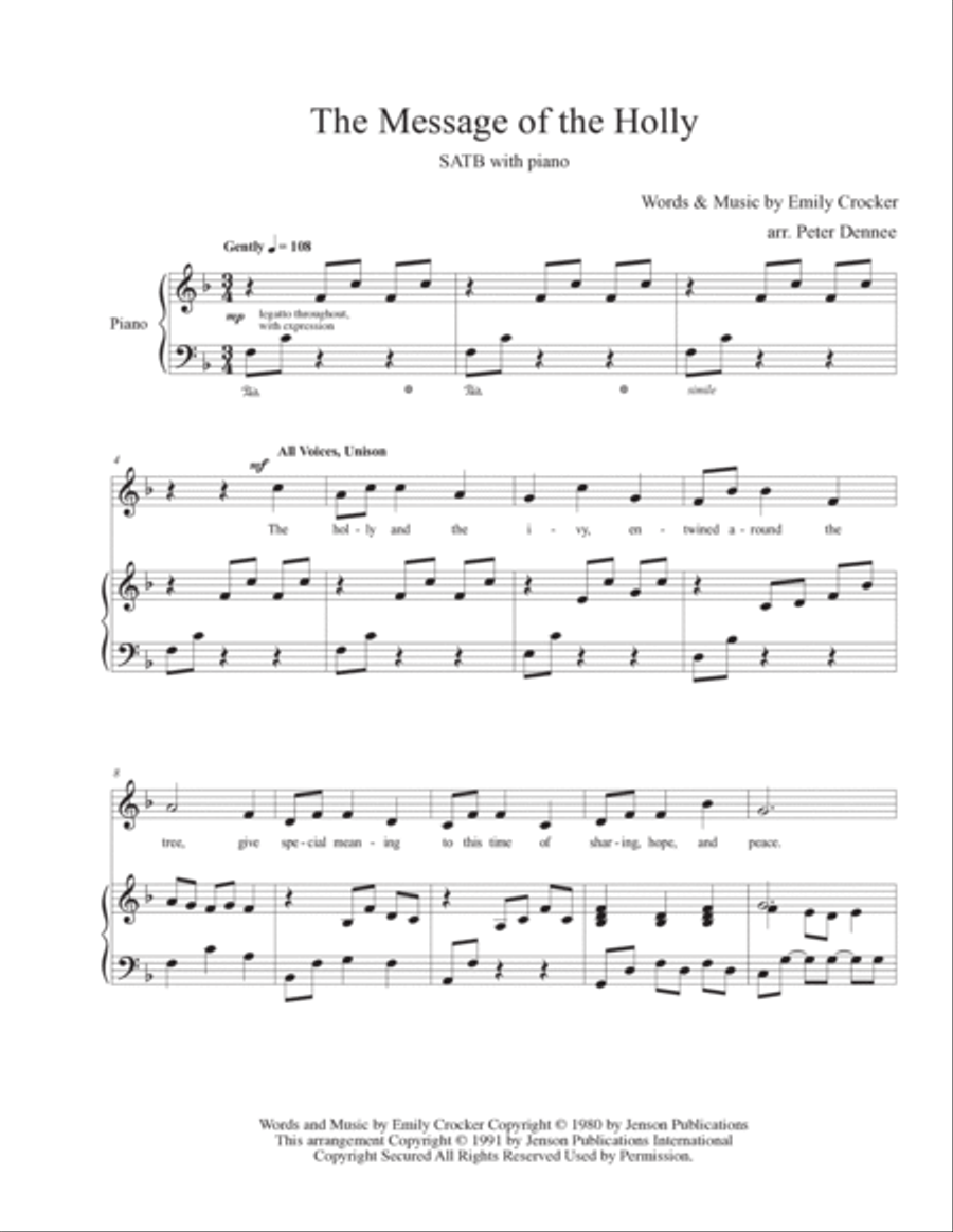 The Message Of The Holly The Message Of The Holly 4-Part scores gallery preview page 2
