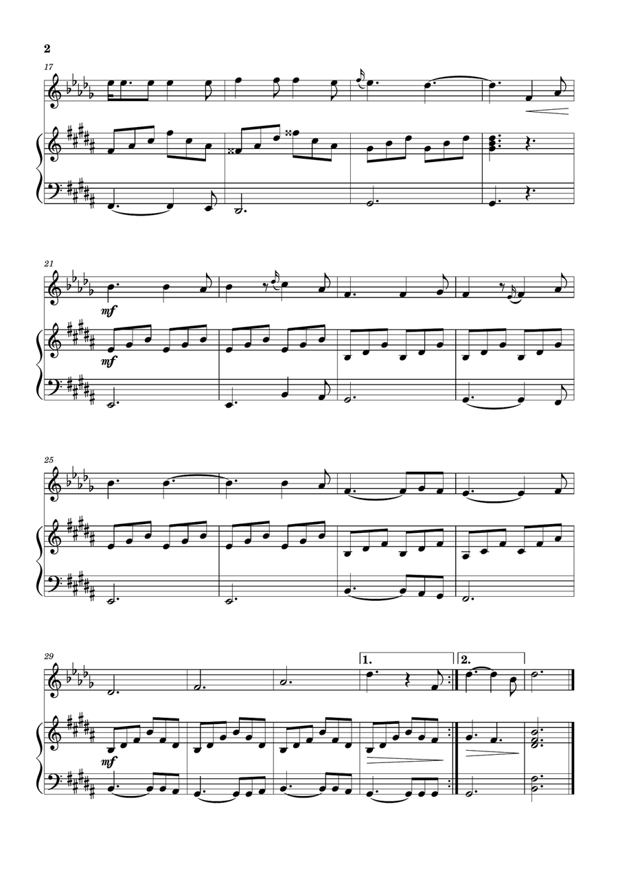 Hallelujah B-Flat Trumpet scores gallery preview page 2