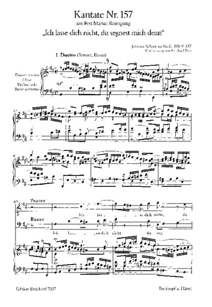 Cantata BWV 157 "Ich lasse dich nicht, du segnest mich denn"