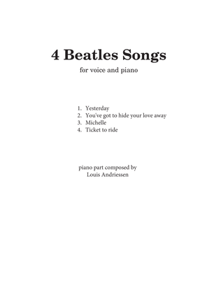 Book cover for 4 Beatles Songs (arr. Louis Andriessen)