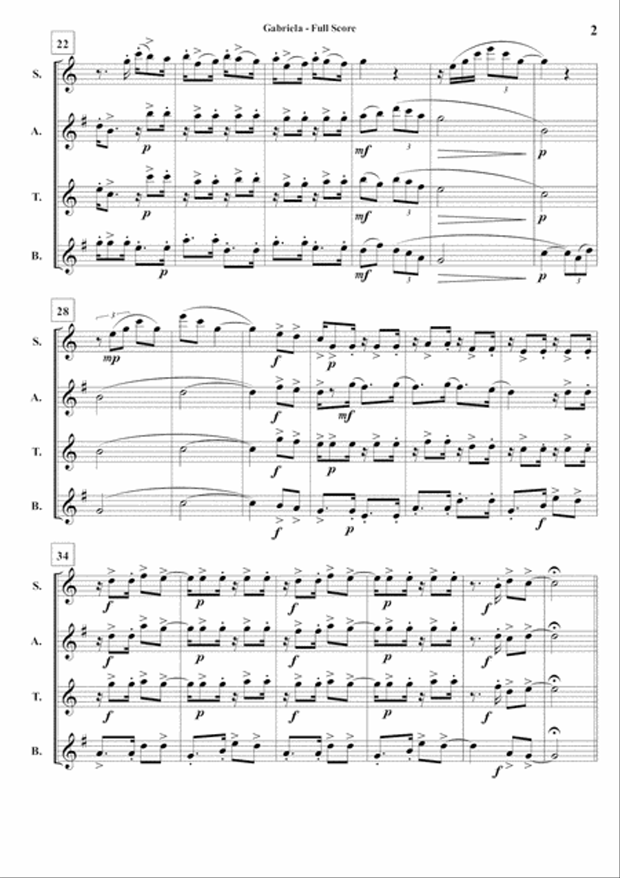 Gabriela Woodwind Quartet scores gallery preview page 3