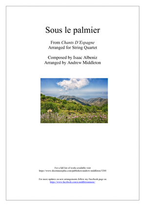 Book cover for Sous le Palmier arranged for String Quartet