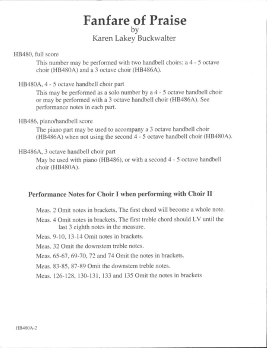 Fanfare of Praise - handbell part - 4-5 octaves 5-Octaves scores gallery preview page 2