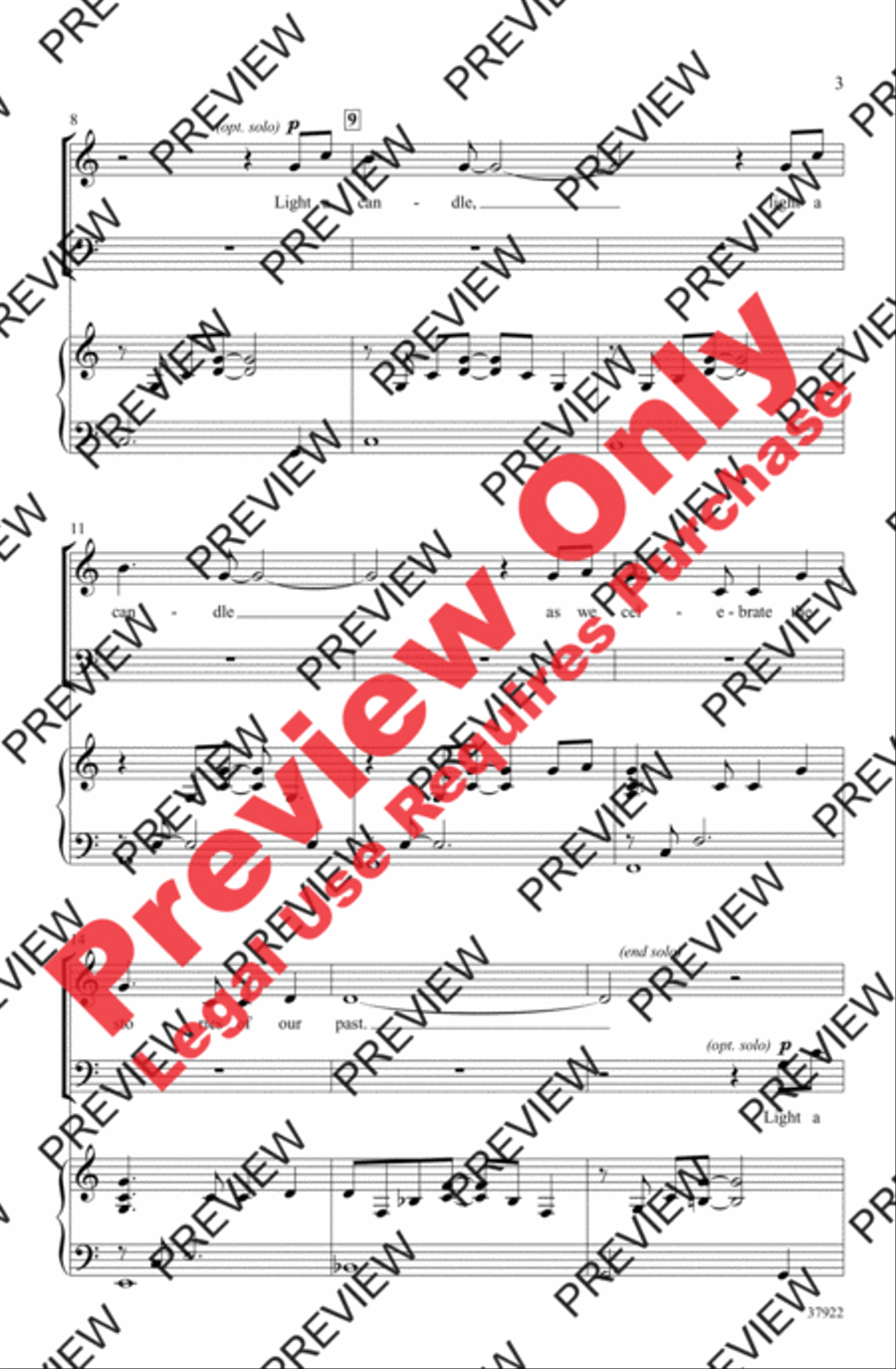 Light a Candle Light a Candle 4-Part scores gallery preview page 3