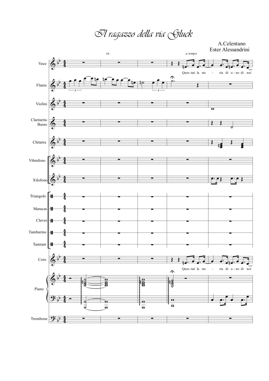 Il ragazzo della via Gluck Full Orchestra scores gallery preview page 1