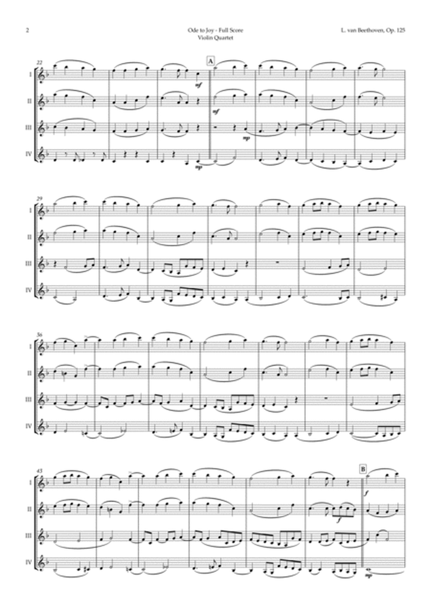 Ode to Joy by Beethoven for Violin Quartet image number null