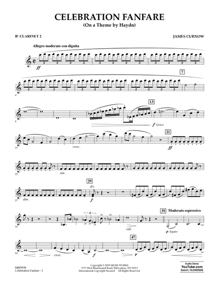 Celebration Fanfare (On a Theme by Haydn) - Bb Clarinet 2