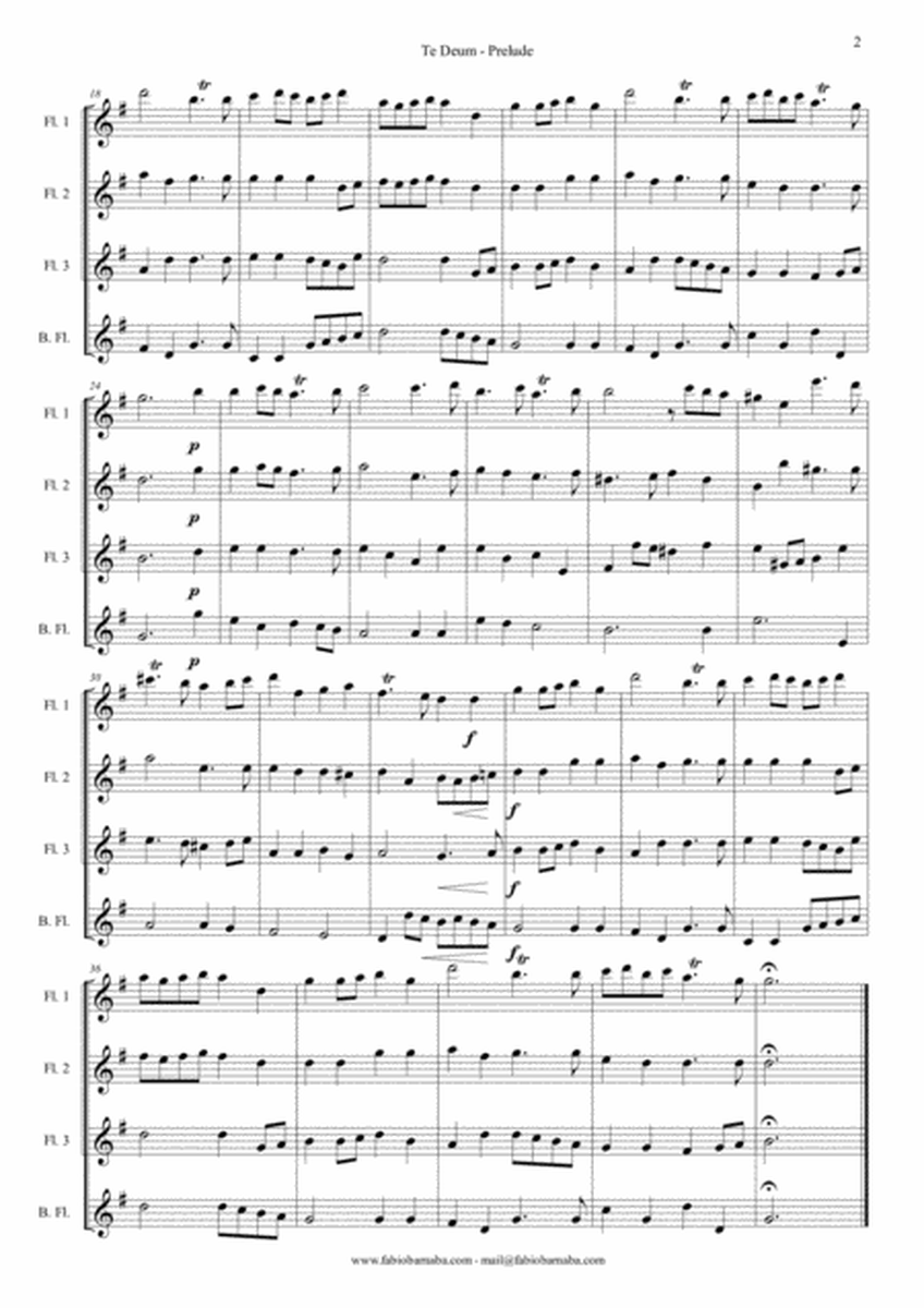 Te Deum - Prelude for Flute Quartet or Flute Choir image number null