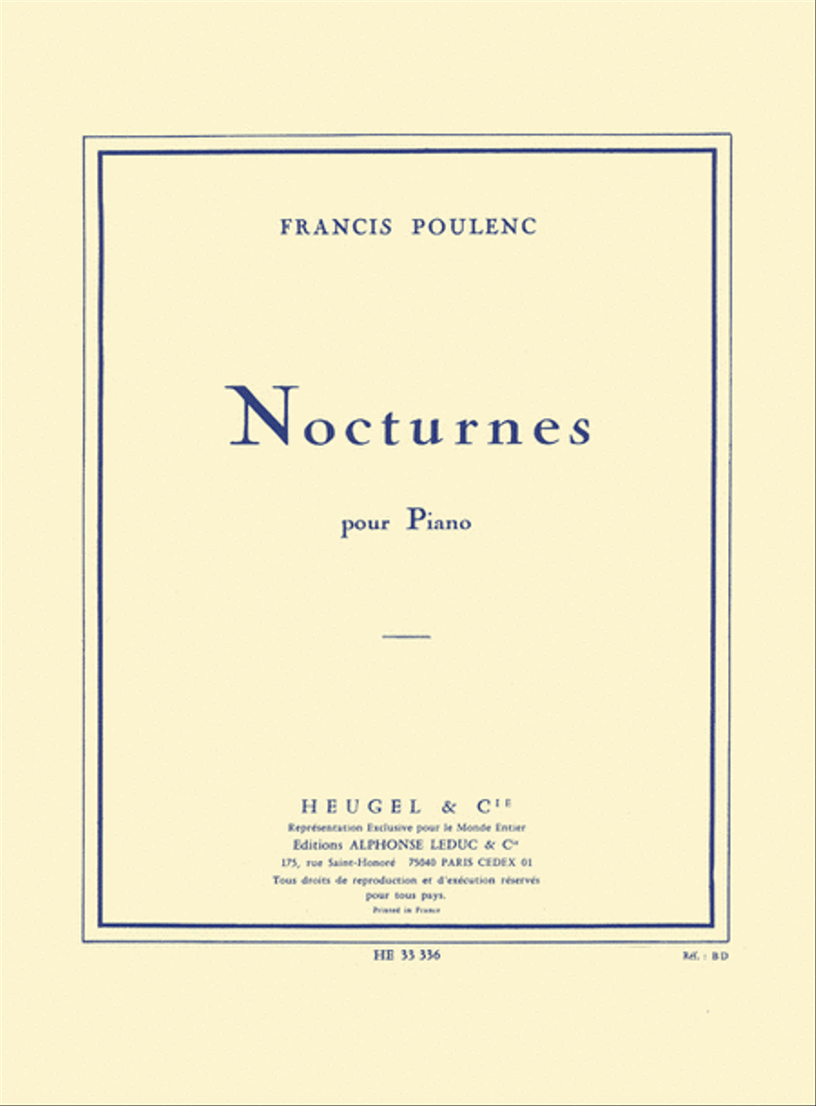 Nocturnes by Francis Poulenc Piano Solo - Sheet Music