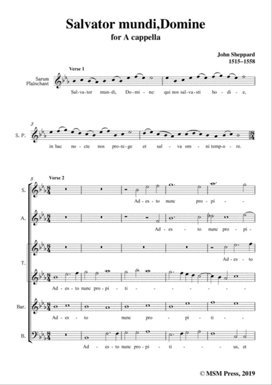 Sheppard-Salvator mundi,Domine,in E flat Major,for A cappella 4-Part scores gallery preview page 3