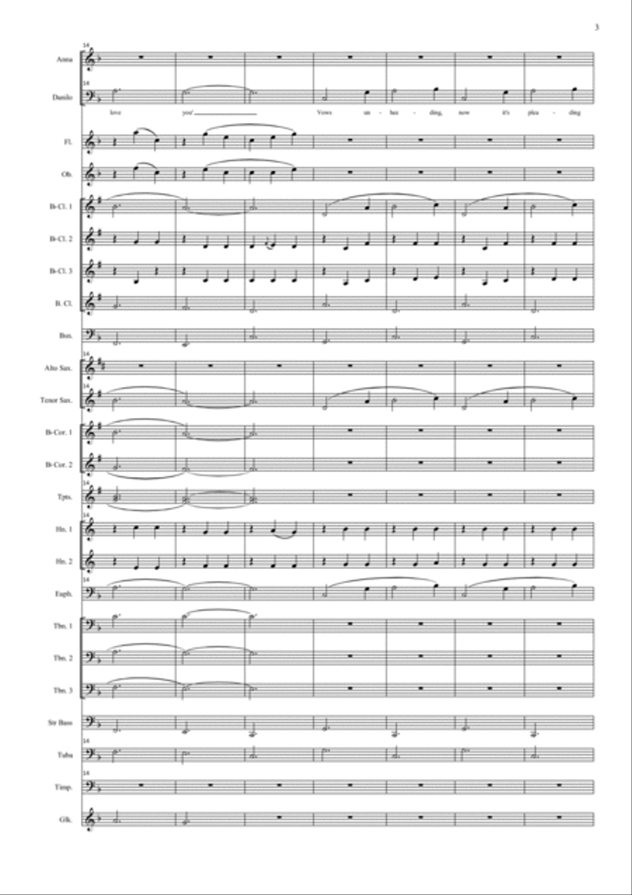 The Merry Widow Waltz Concert Band scores gallery preview page 3