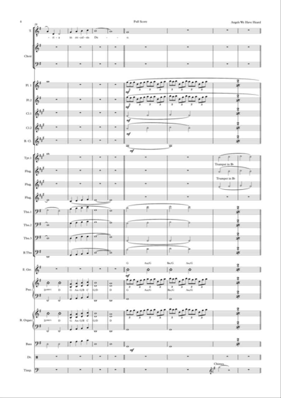 Angels We Have Heard on High (Gloria in Excelsis Deo)- Andrea Bocelli- Voice, Choir and Big Band Choir scores gallery preview page 4