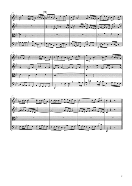 Schubler Chorales No.3 BWV.647 "Wer nur den lieben Gott lasst walten" for String Quartet image number null