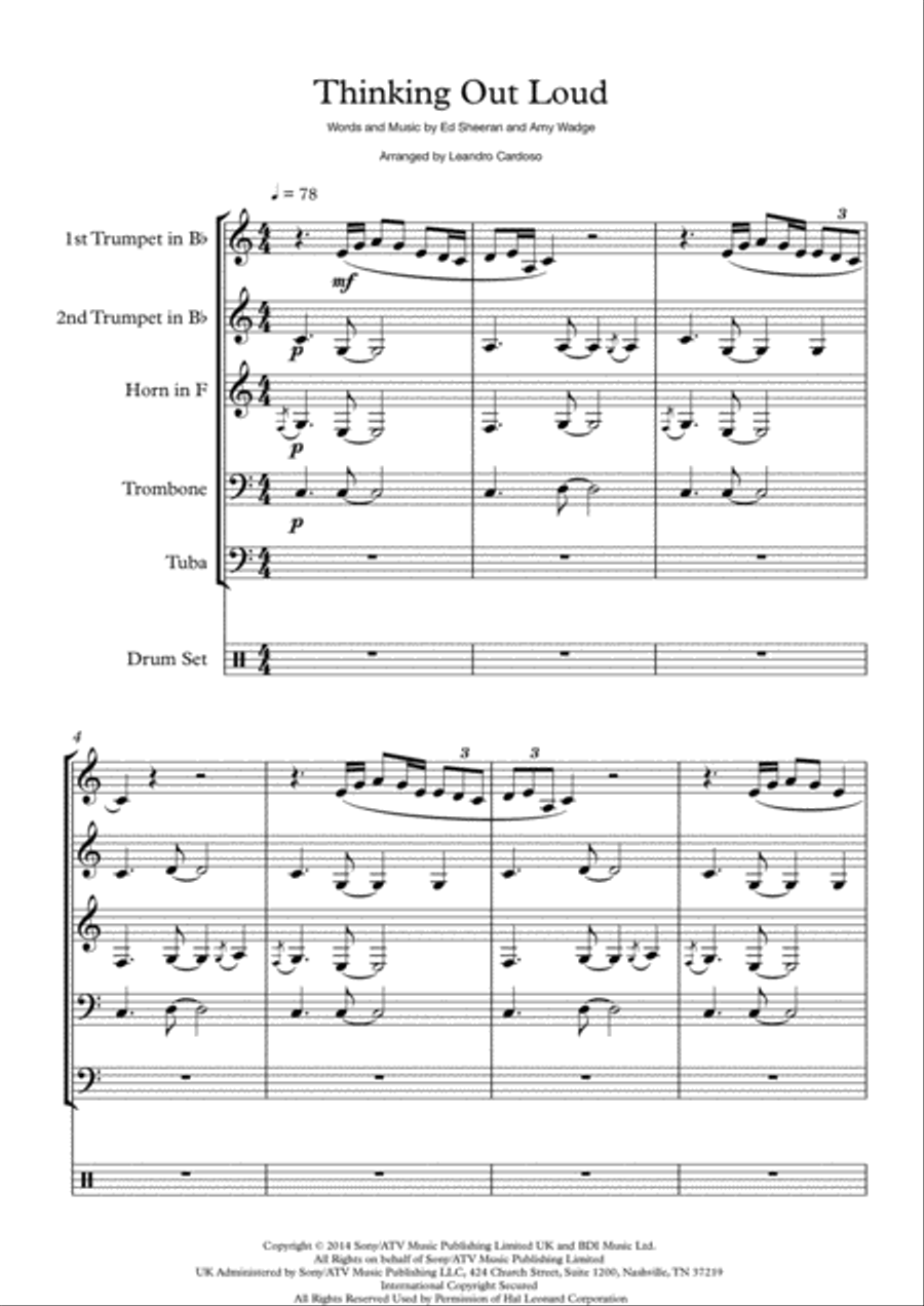 Thinking Out Loud Thinking Out Loud Small Ensemble scores gallery preview page 3