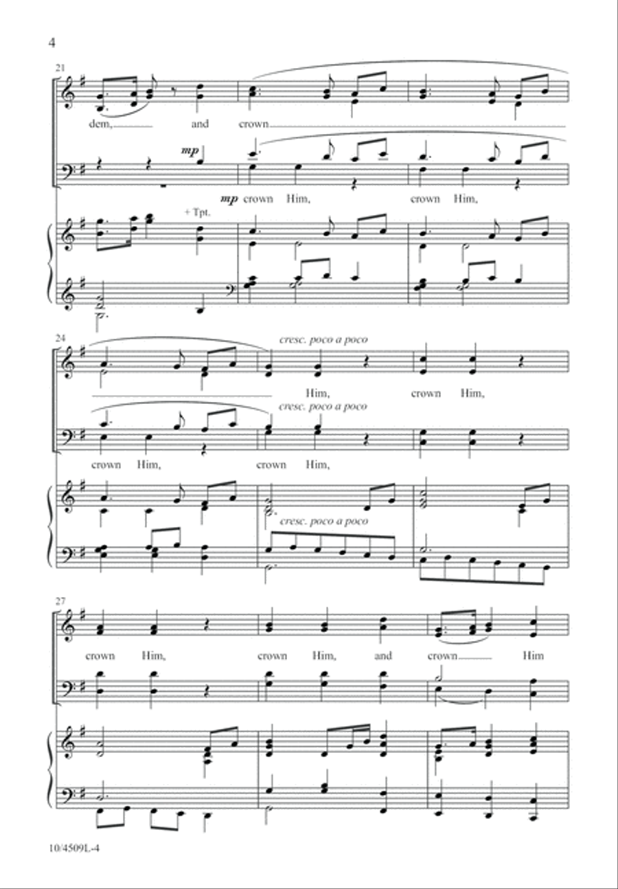 Crown Him Lord of All! 4-Part scores gallery preview page 5