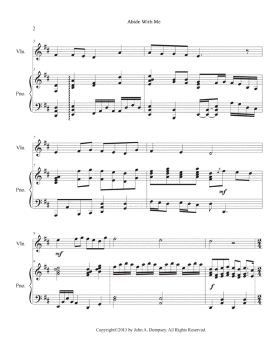 Abide With Me (Violin and Piano) Violin Solo scores gallery preview page 6