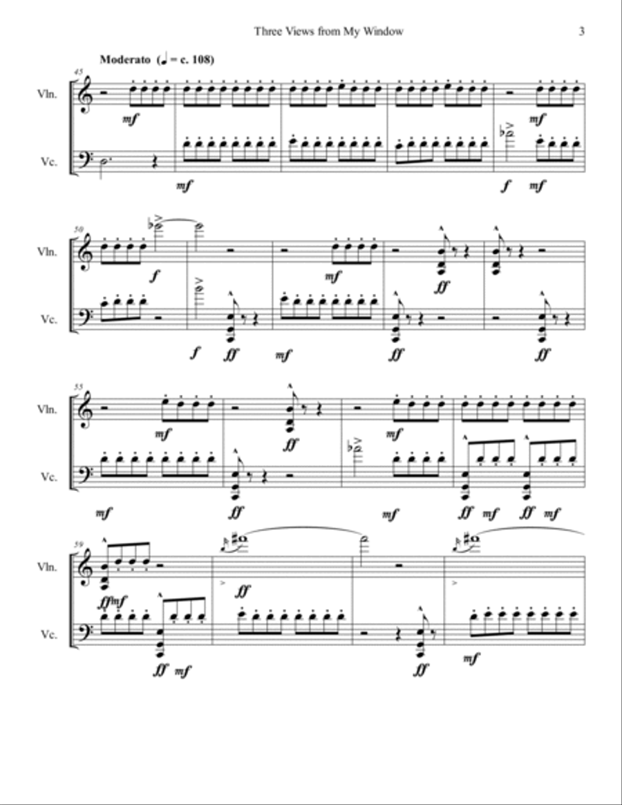 Three Views from My Window String Duet scores gallery preview page 5