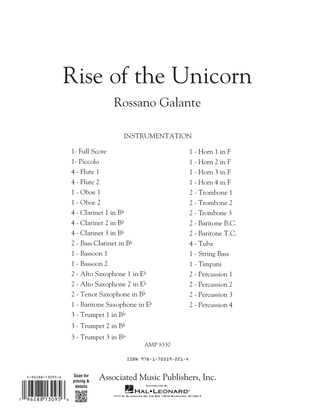Rise of the Unicorn - Conductor Score (Full Score)