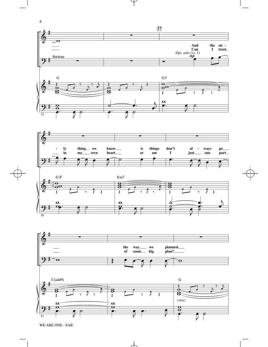 We Are One (from The Lion King II: Simba's Pride) (arr. Roger Emerson) 3-Part scores gallery preview page 2