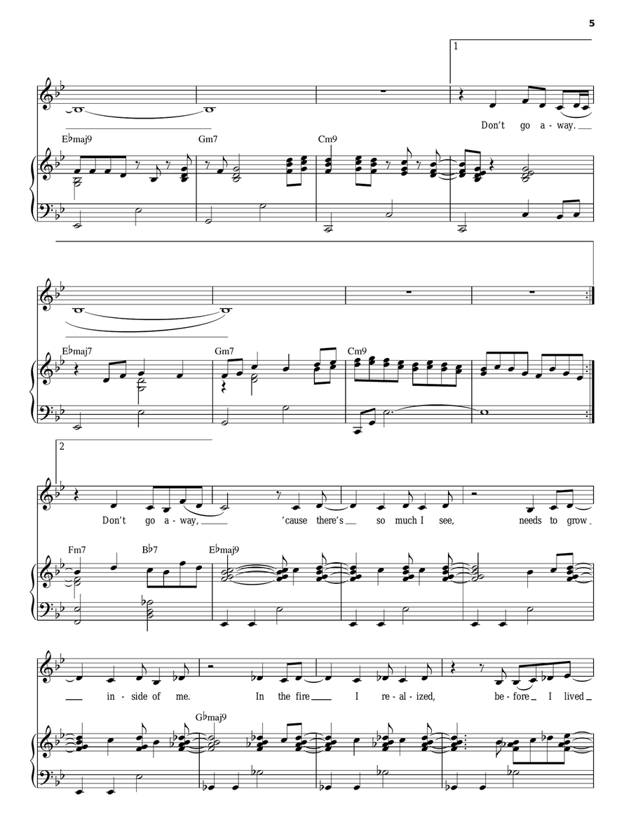 Hide Me Piano, Vocal scores gallery preview page 5