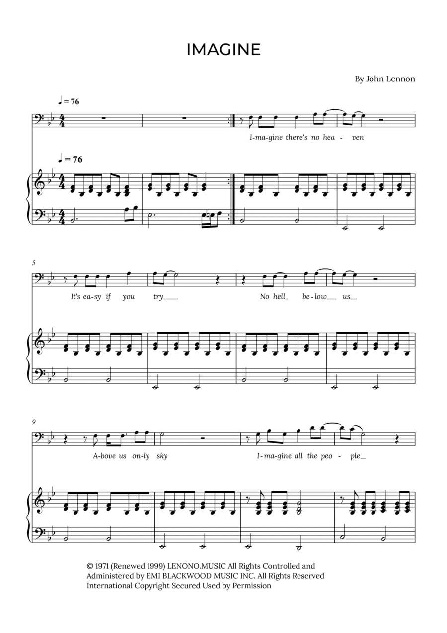 Imagine Voice Solo scores gallery preview page 1