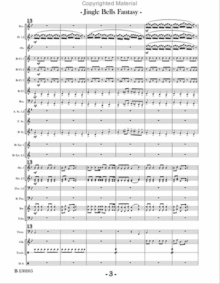 Jingle Bells Fantasy Concert Band scores gallery preview page 6